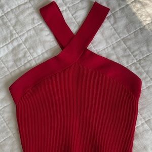 Aritzia Sculpt Knit Criss Cross Cropped Tank